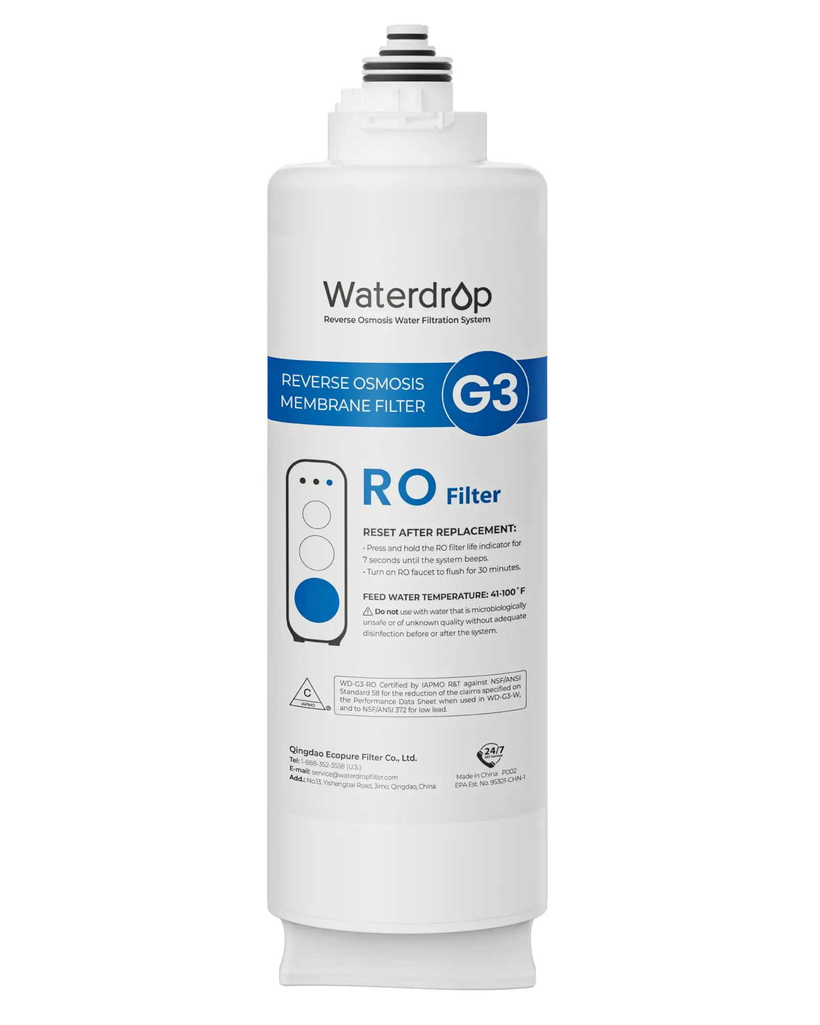 Waterdrop G3-N2RO Filter, Replacement For Waterdrop G3-W 400 GPD RO System