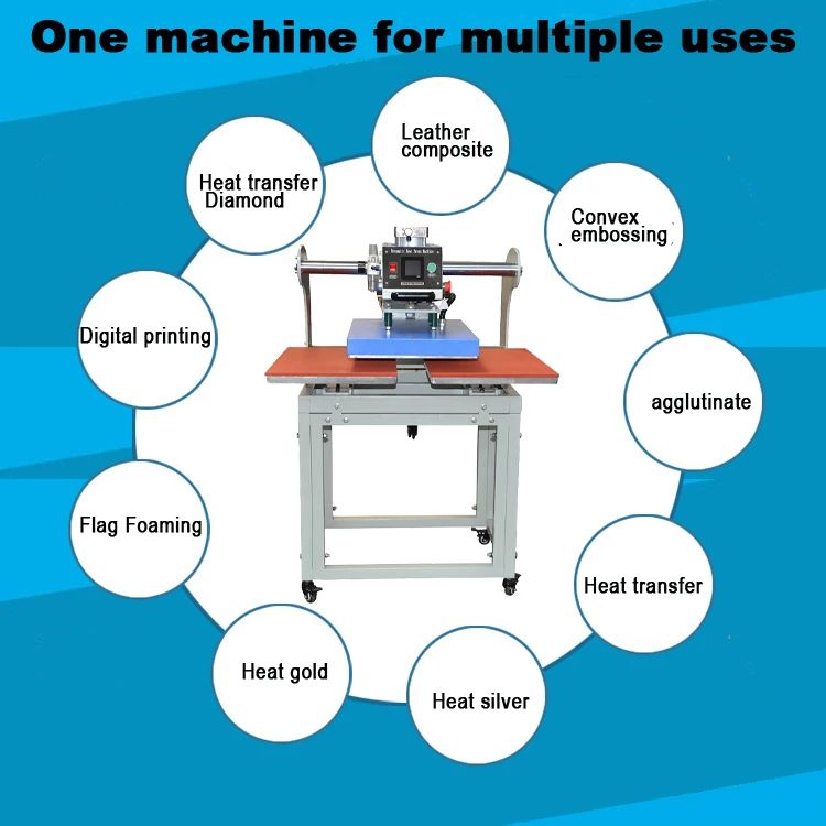 Manufacturers For Textil Sublimation 38*38 Pneumatic Two Station Complete Ustome Shirts Termopress Heat Press Machines