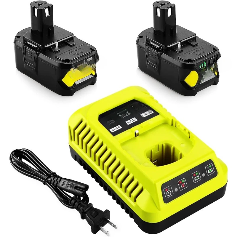 2Pack P108 18V 6.5A Replacement Ryobi 18V Batteries and Charger Kit, for Ryobi ONE+ 18-Volt Lithium Battery P104