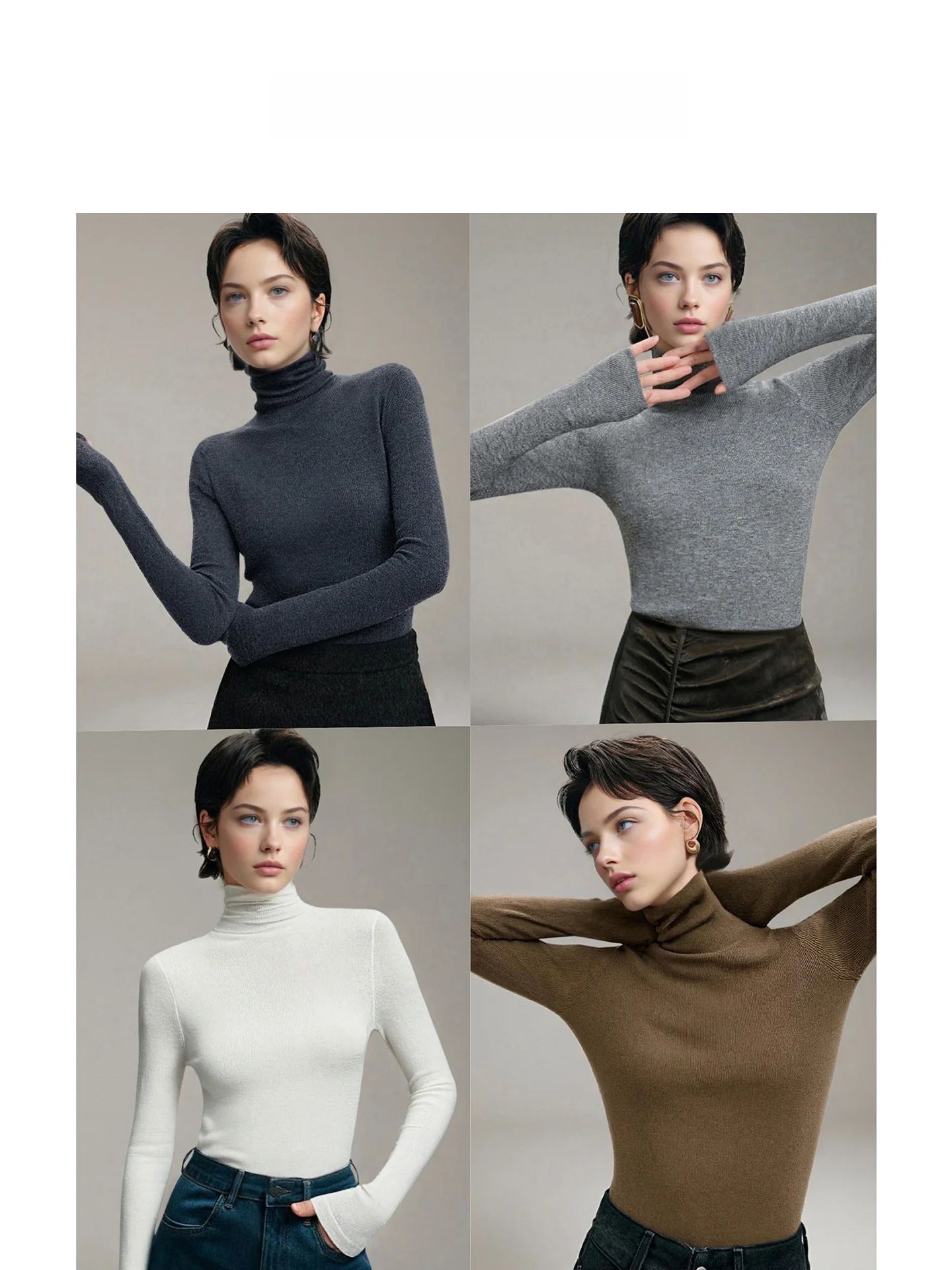 

Korean Faion mat Premium Woolen Knitted Sweater High Ne Versatile Elastic Slim Fit Base irt Women's Winter Warm