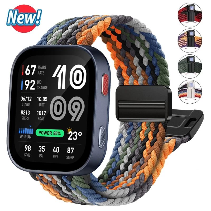 Braided Band For Amazfit Bip Max/Bip 6 5 3/Bip Max/Helio 22mm 20mm Sport Nylon Strap For Amazfit GTS/GTR 4 3 2/Balance 3 2/Ultra