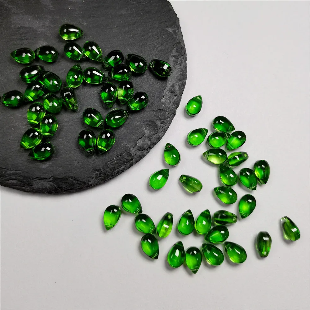 30 Stück Farbverlauf 6 x 9 mm Wassertropfenform Perlen tschechische Glasperlen für Schmuckherstellung DIY handgefertigte Haarnadel Bastelzubehör – Detail 9