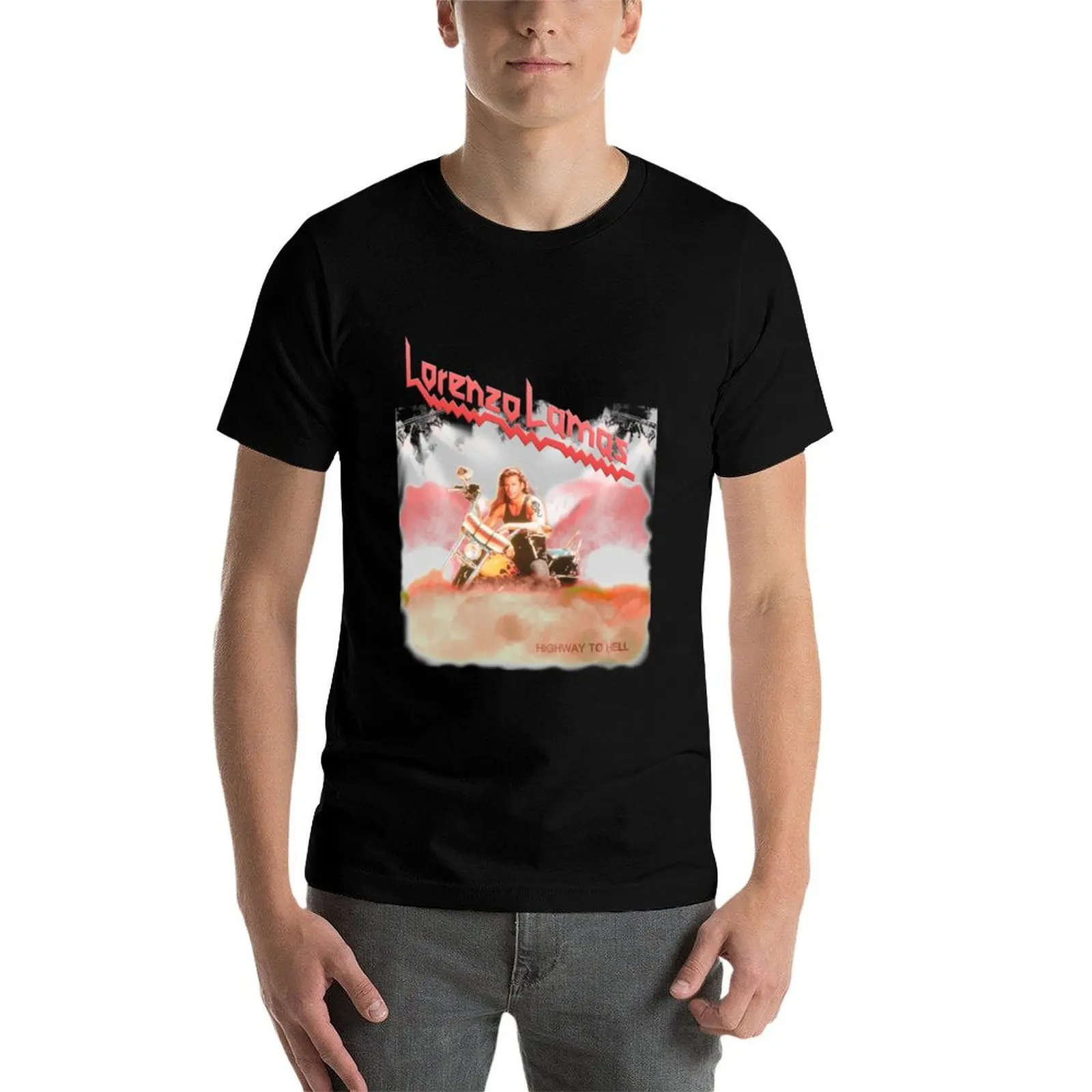 Lorenzo Metal Lamas T-Shirt man t shirt designer man t shirts cotton black cotton t-shirt plain for man package T-Shirt