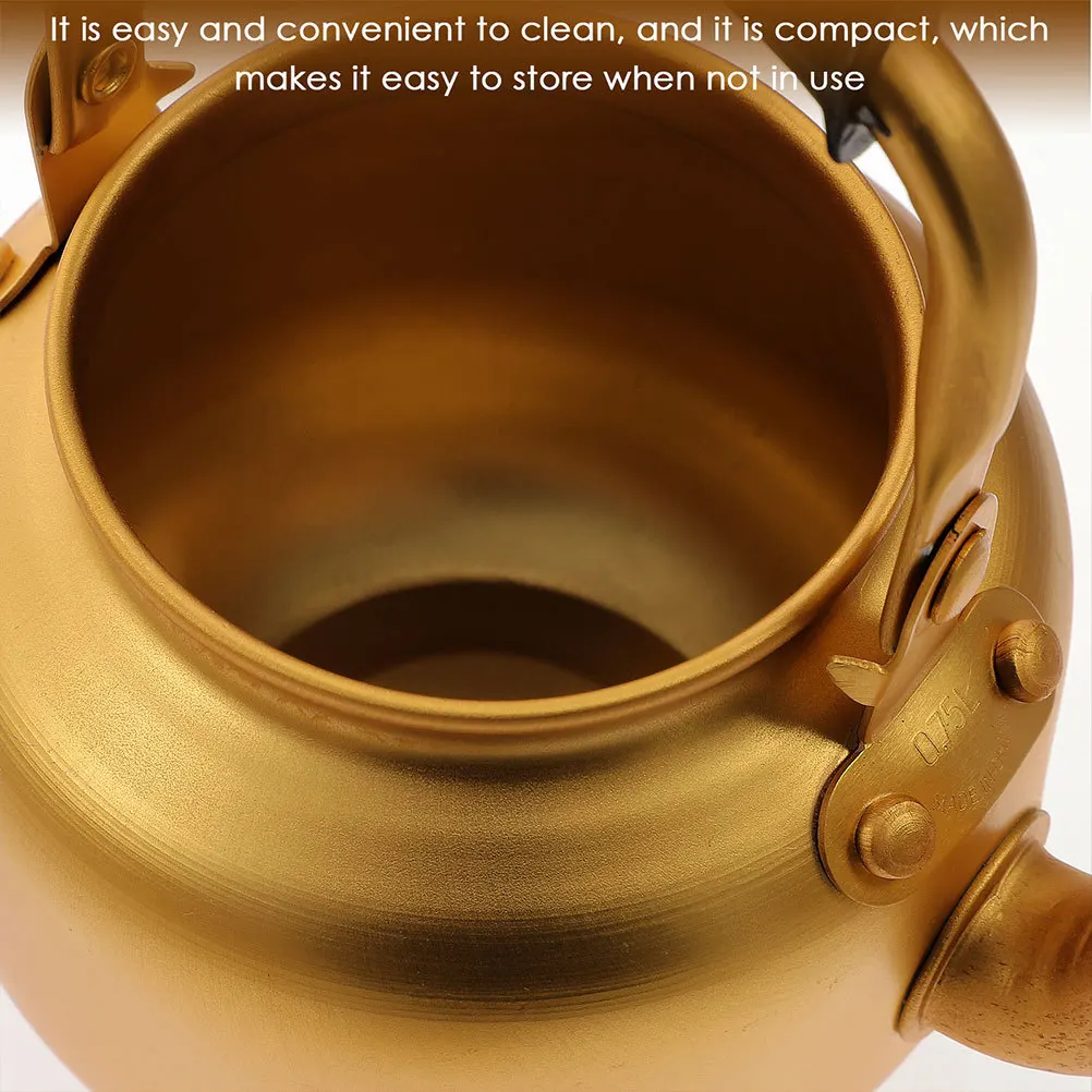 

Small Aluminum Teakettle for Stovetop Boiling Water Fast Thermal Conductivity Retro Design Handle Water Kettle for Home