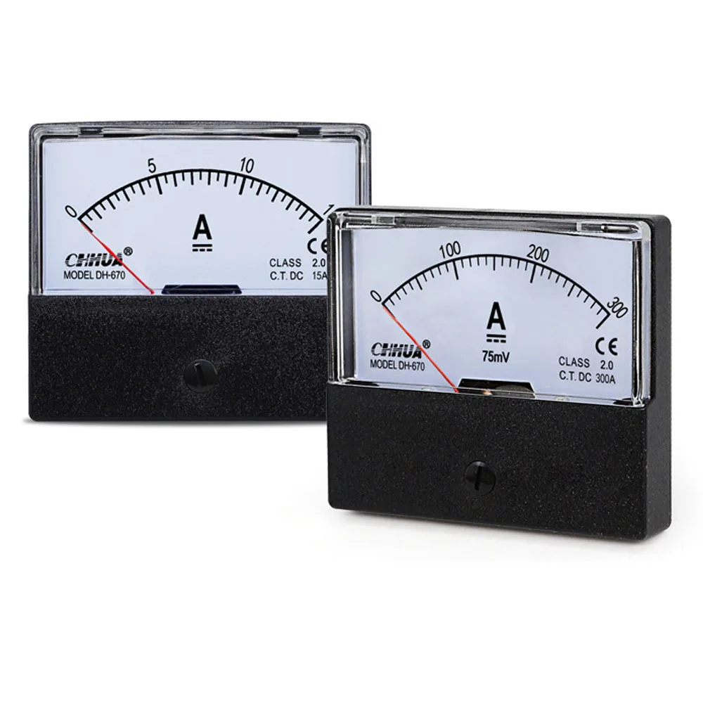 DH-670 DC Analoge Ampèremeter Wijzermeter 1A 2A 3A 5A 10A 15A 20A 30A 50A 100A 200A 250A 300A 400A 500A 75mV Stroom/Paneelmeter