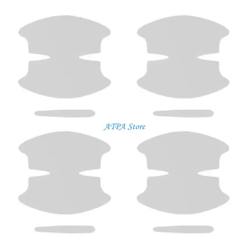 U13C 8Pcs Flexible Car Door Handle Protectors Transparent TPU Anti Scratch Film