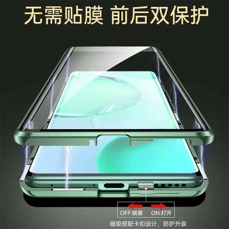 Etui 360 Full Case do Huawei Nova 15 Max, dwustronne, z magnetyczną adsorpcją, metalowa obudowa, szkło hartowane, ochrona na całą obudowę. — zdjęcie produktu 4
