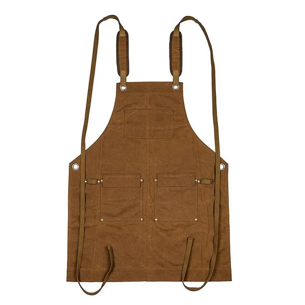 Canvas Apron with Pockets Breathable Kitchen Apron Canvas Oil-proof Kitchen Apron with Pockets for Men Women Fashion Coffee Over