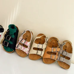 Sandálias de praia antiderrapante com sola macia infantil, sapatos infantis, criança casual, dedo do pé aberto, plano, meninos, meninas, ao ar livre, verão