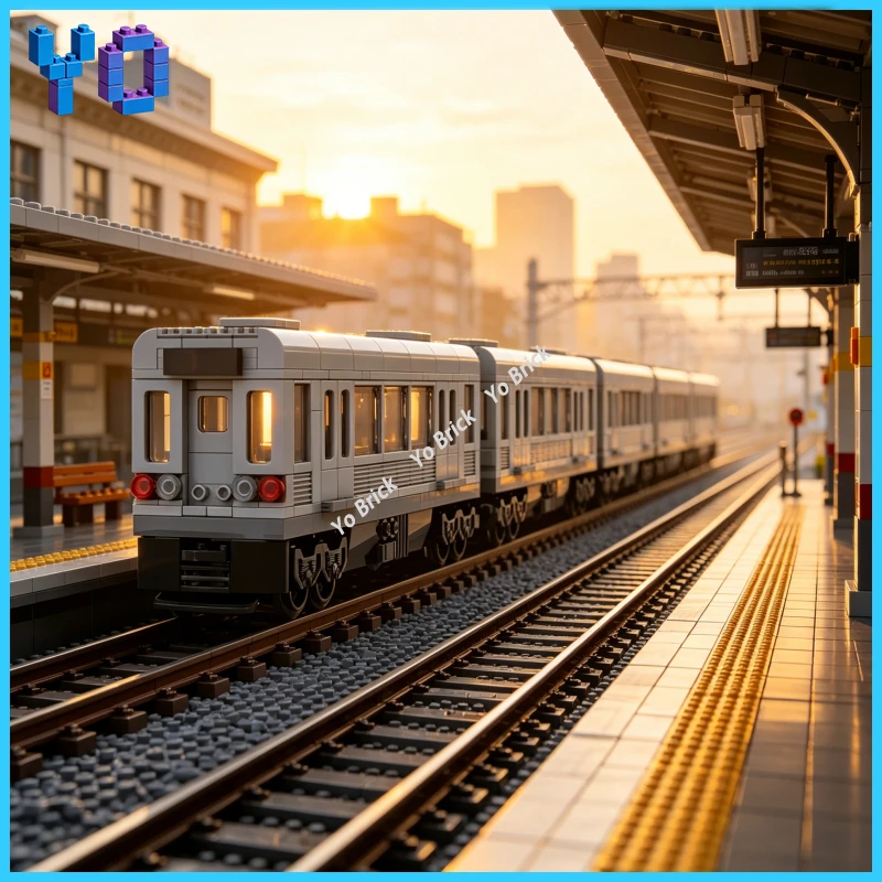 

Metro Subway Train MOC Building Blocks, Urban City Transit Rail Vehicle, Assembled Passenger Train for City Landscape Layout