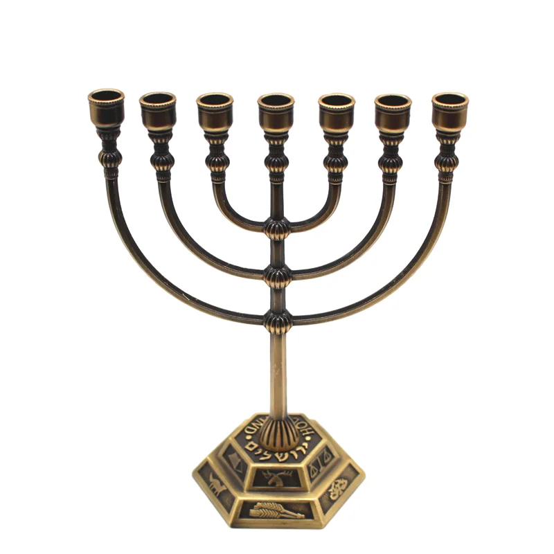 Menorah Jewish Candle Holder Hanukkah Church Utensils Home Decoration