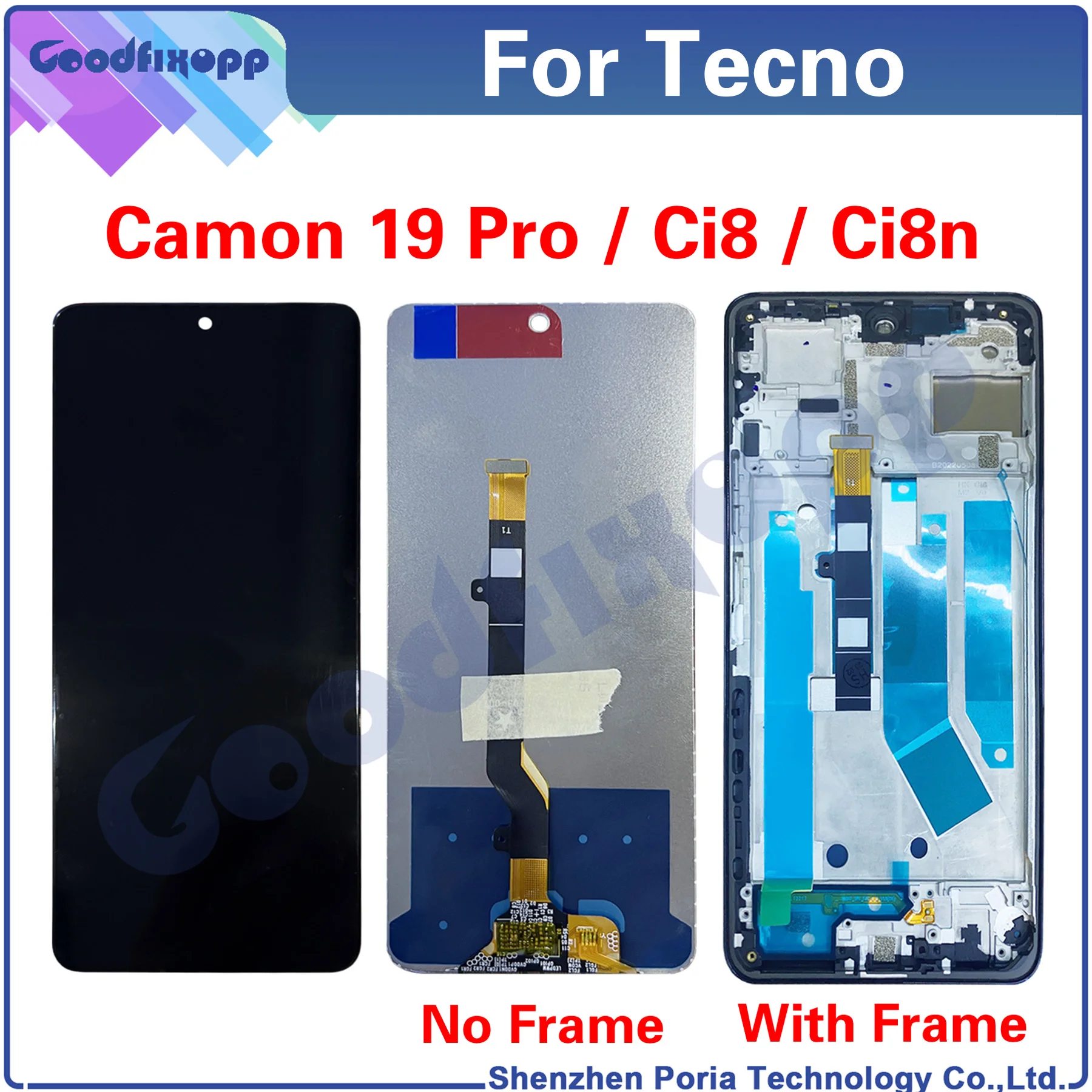 For Tecno Camon 19 Pro Ci8 Ci8n Camon19Pro LCD Display Touch Screen Digitizer Assembly Repair Parts Replacement