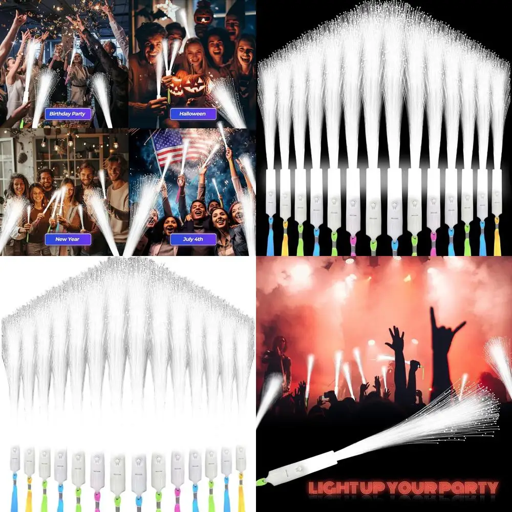 

100 шт. белых светодиодных оптоволоконных палочек для свадеб, вечеринок и фестивалей