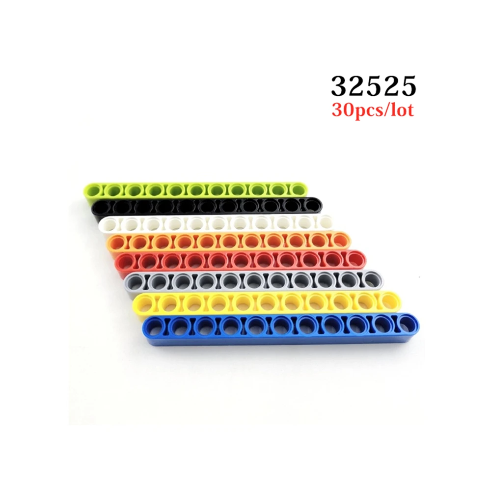 30 개/몫 32525 하이테크 1x11 구멍 Liftarm MOC 빌딩 블록 부품 조립 자동차 입자 DIY 교육 벽돌 어린이 장난감