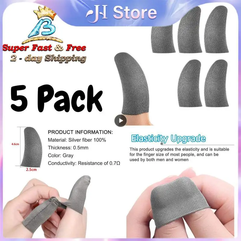 Manga transpirable para juegos, guante táctil para móvil, costura a mano, paño de fibra de plata esterlina, funda para dedos para juegos