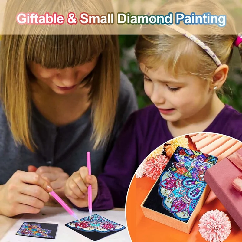 Marcapáginas de Arte de diamantes para amantes de los libros, marcadores de esquina DIY, Kits de pintura de diamantes, 4 piezas