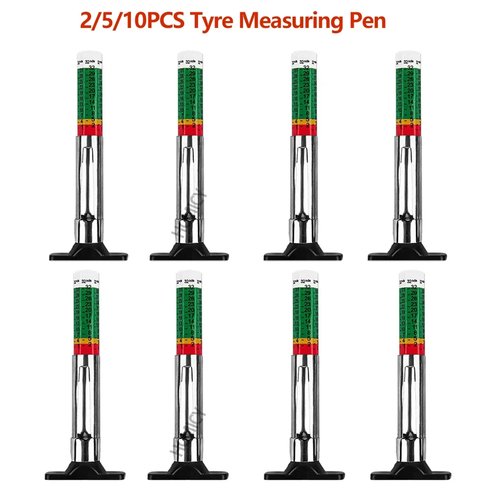 2/5/10Pcs Car Wheel Tyre Measuring Digital Tire Tread Pattern Depth Thickness Gauge Auto Inspection Tools Supplies
