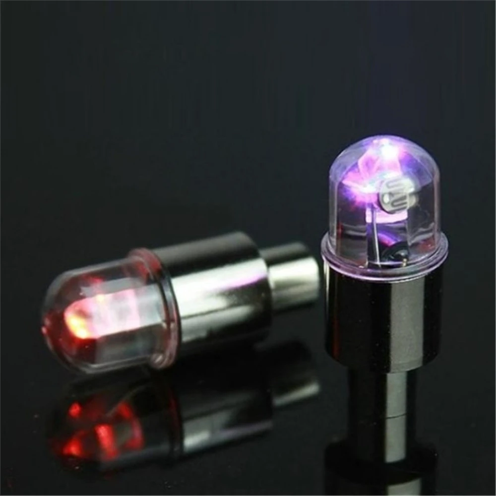 Bicycle Valve Light MTB Road Bike Motorcycle Car LED Color Light Wheel Tire Valve Caps Cycling Lantern Hub Tyre Spoke Flash Lamp