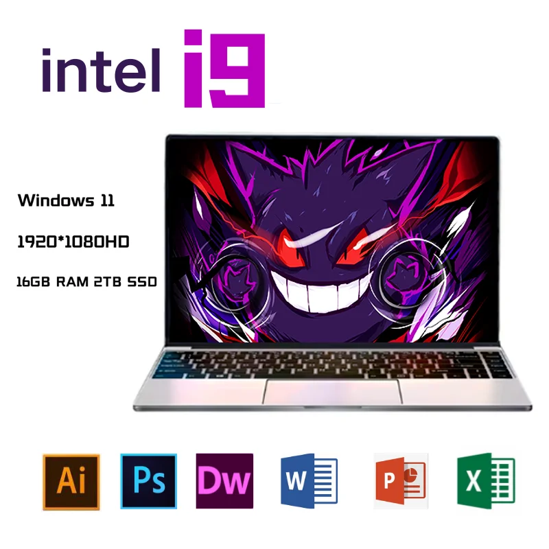 14.1 Inch Ultra Slim Laptop PC Gaming Computer Windows 11 Pro Intel Core i9 8950HK Notebook Office Study 【5-year warranty】