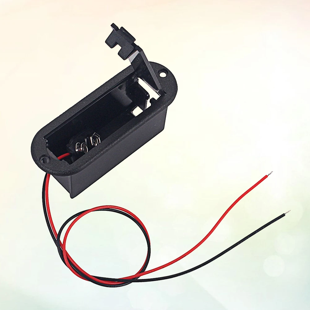 

9V Case for Guitar Bass Electric Pickups Holder Durable Plastic Includes Cable Long Service Guitar AccessoriesBattery