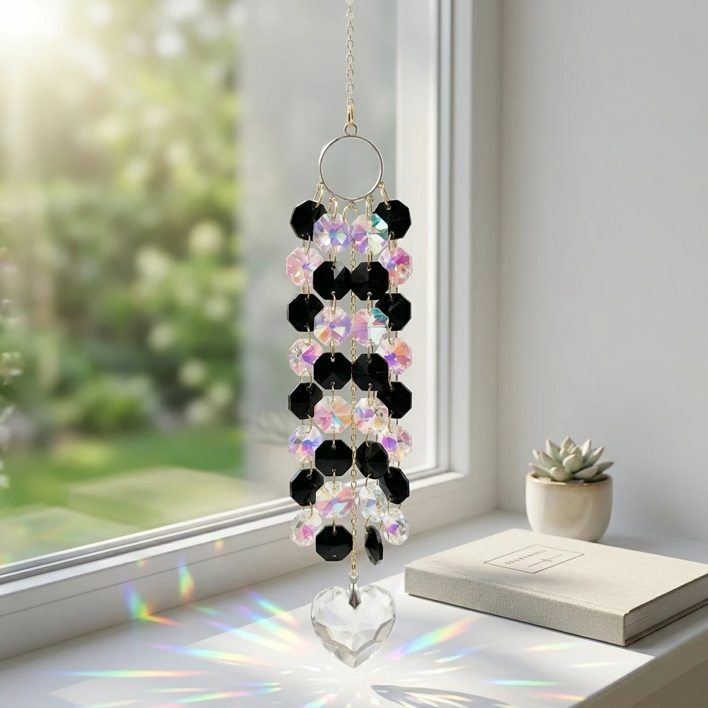 Crystal Suncatcher High-Transmittance Prism Rainbow Maker Weatherproof for Outdoor Garden Patio Window Hanging Decor Durable