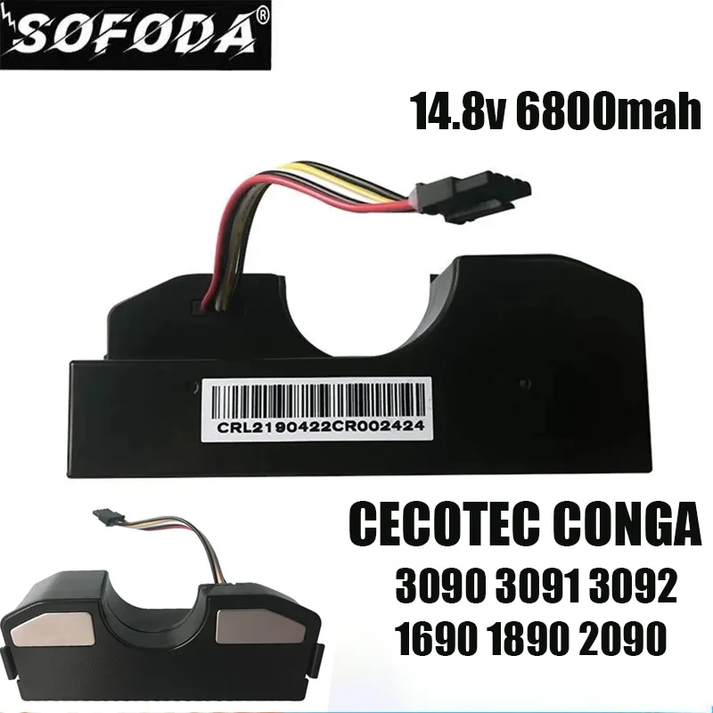 

CECOTEC CONGA 3090 3091 3092 1690 1890 2090 Robot Vacuum Cleaner Battery Pack Replacement Accessories 14.4 Volts 6800mAh