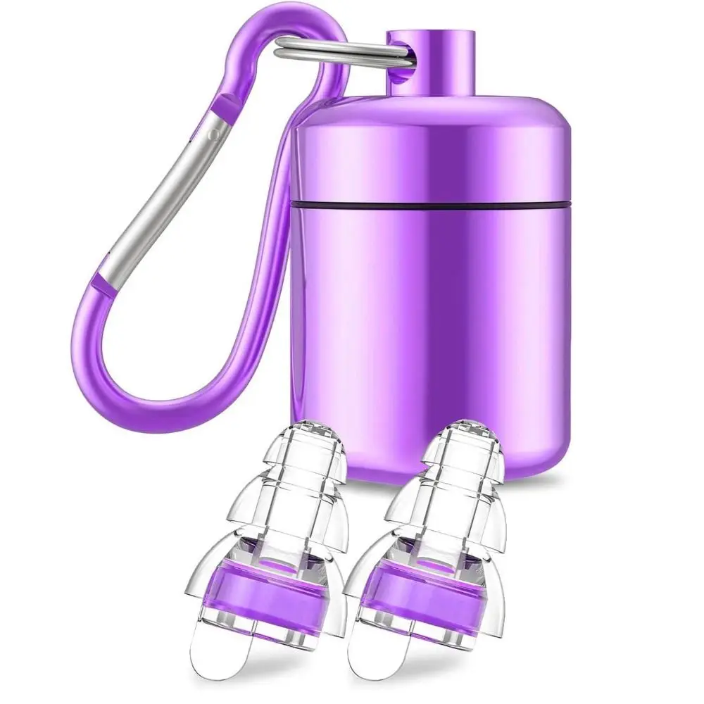 1 par de tapones para los oídos reutilizables con cancelación de ruido, tapones para los oídos de silicona suave, protección auditiva segura, protección para los oídos, aislamiento acústico