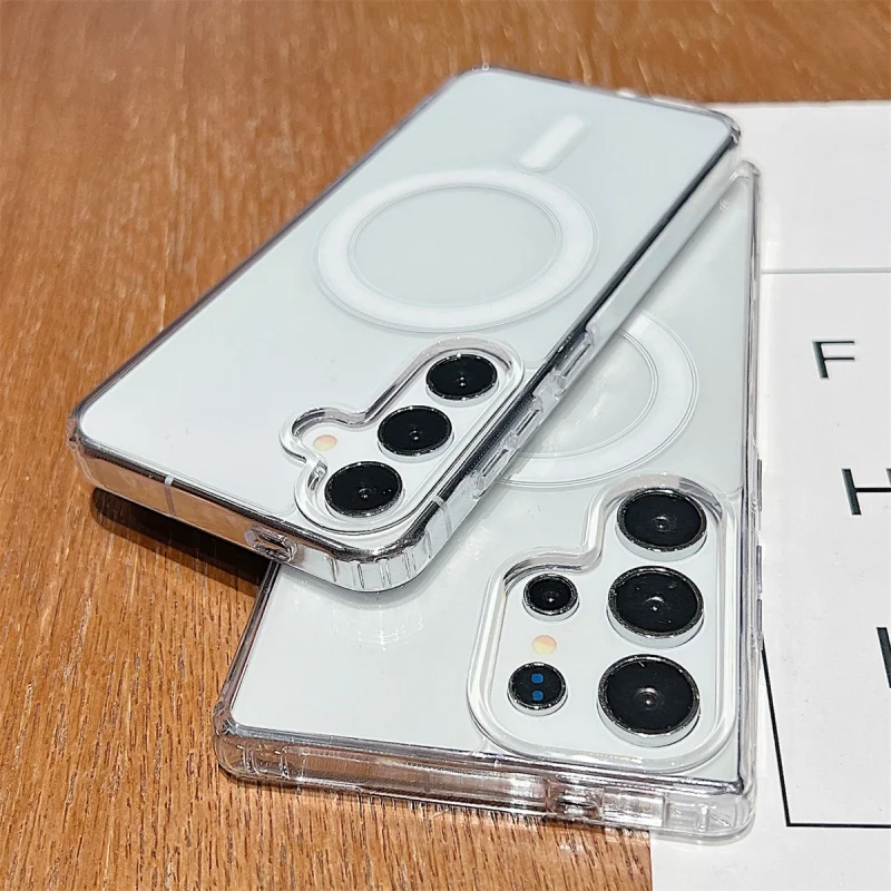Original Clear Magnetic Case For Samsung S26 S25 S24 S23 S22 S21 FE Plus Ultra A17 A37 A57 A16 A26 A36 Cover Coque