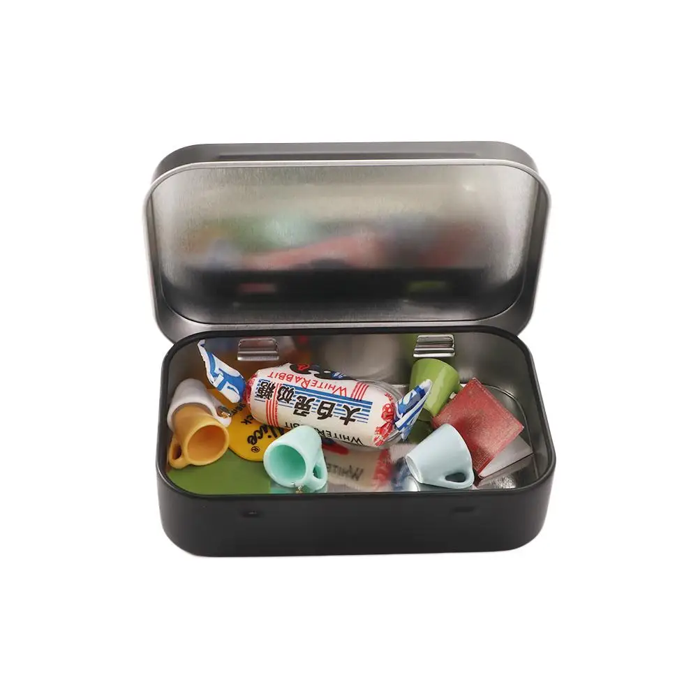 Tin Sealed Key Organizer Black Coin Organizer Card Case Metal Empty Box Black Storage Box Candy Box