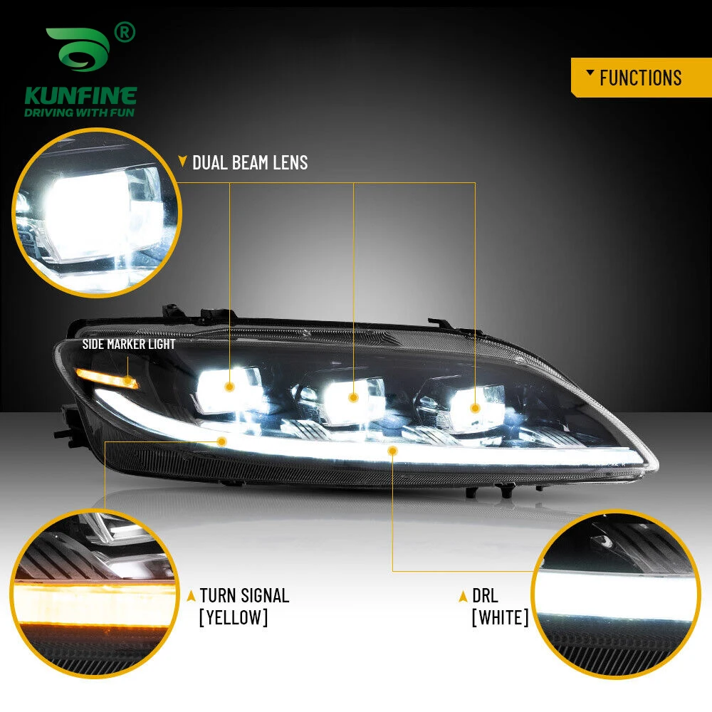 Car Styling Pair Of Car Headlight Assembly For Mazda 6 2003-2008 LED Head Lamp Car Tuning Light Parts Plug And Play