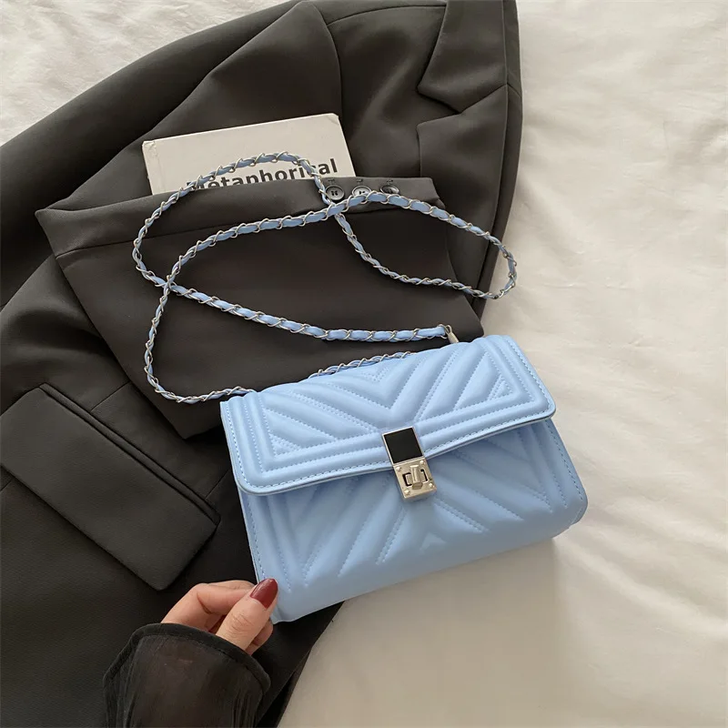 Neue Mode Mini Stepp Geprägte Kette Schulter Tasche für Frauen Einfache Vielseitige Diagonal Umhängetasche Platz Handtasche Weiblichen Beutel – Detail 12