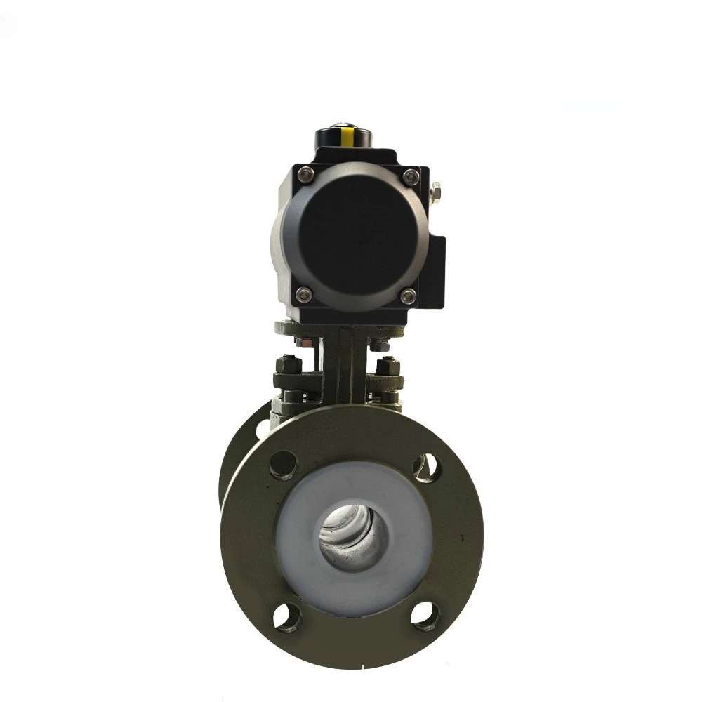 

Fluorine-lined flange pneumatic ball valve Q641F46-16C cast steel explosion-proof corrosion-resistant acid and alkali-lined