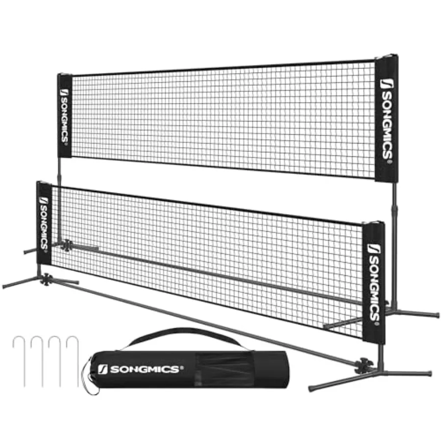 

Badminton Net Height Adjustable Volleyball Net Pickleball Net for Junior Tennis Indoor Outdoor Court Foldable Nylon Net with Po