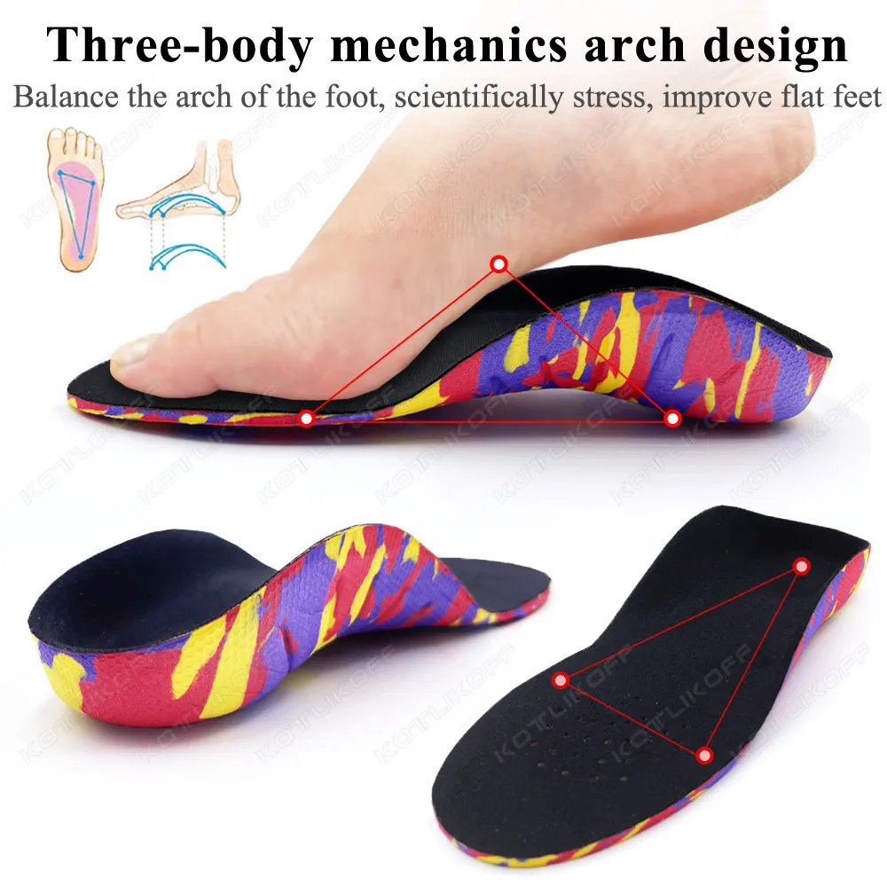 Children's Arch Insoles Correction Flat Feet Alleviate Pain High Arch Heel Varus Valgus Insoles Lightweight Kids Shoe Insertion