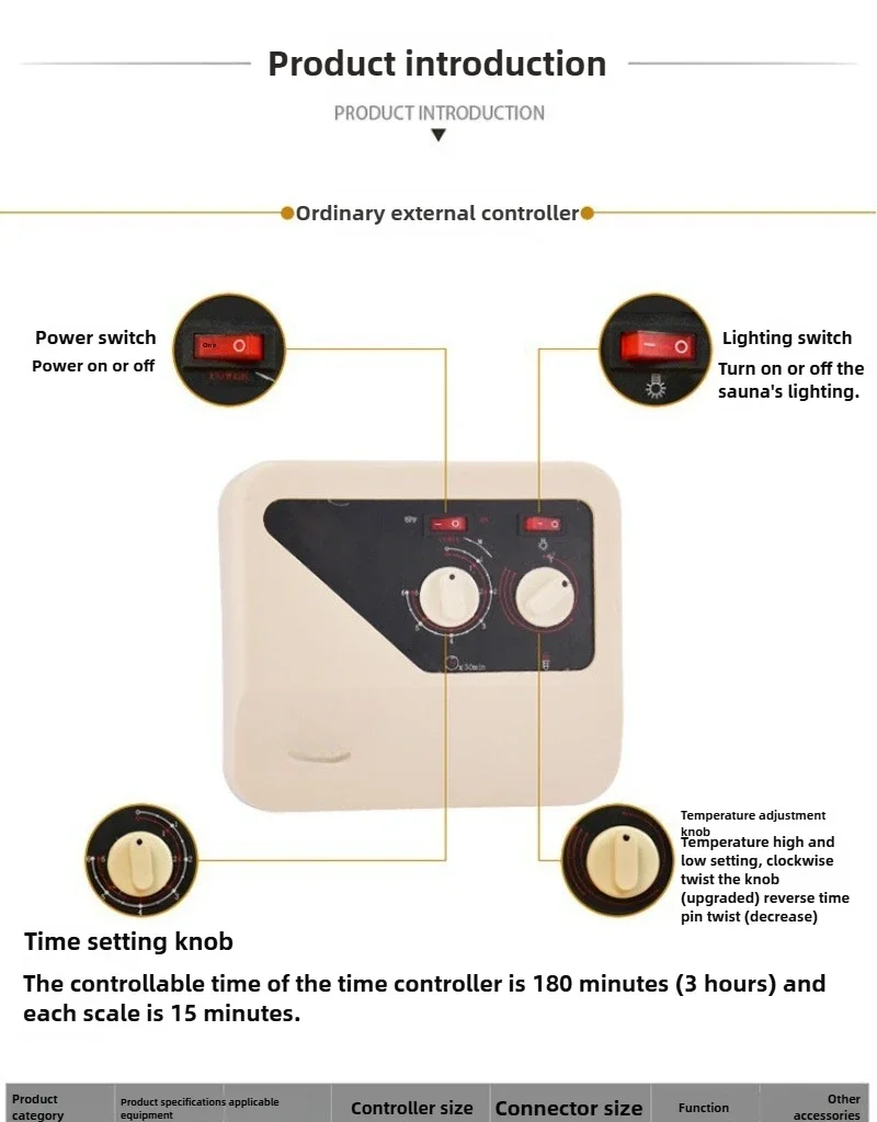 

Bestseller 3-15KW Sauna Furnace Digital Display External Controller, Temperature Dry Steaming/sweat Steaming Temperature Control