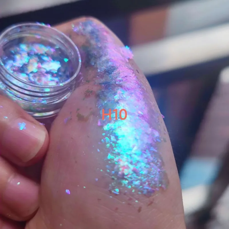 Shiny Mermaid Opal Powder Nail Glitter Chameleon Slice Flake Nail Sequins Chrome Unicorn Mirror Aurora Powders Yunjin Powder