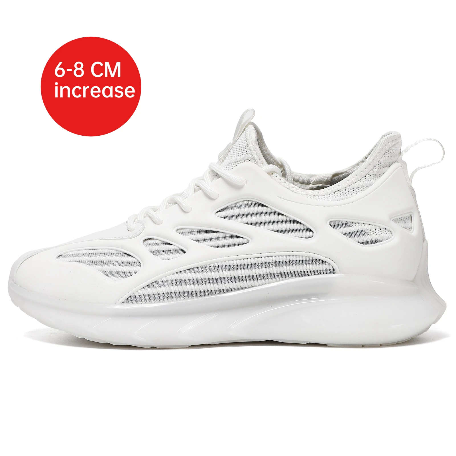 

New Men Fashion Sneakers Breathable Mesh Upper Transparent Bubble Sole Height Increasing Running Walking Shoes