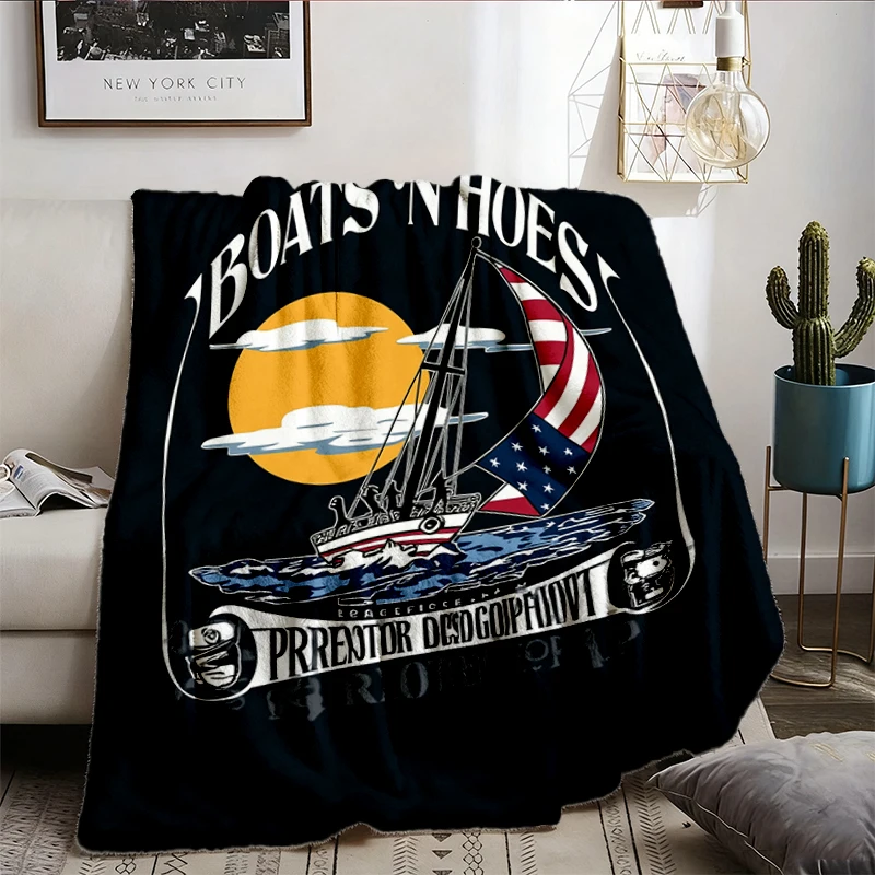 Boats and Hoes Flannel Blanket, Prestige-Worldwide Flannel Throw, Nautical Nonsense Cozy Blanket, Step Brothers Warm Bla