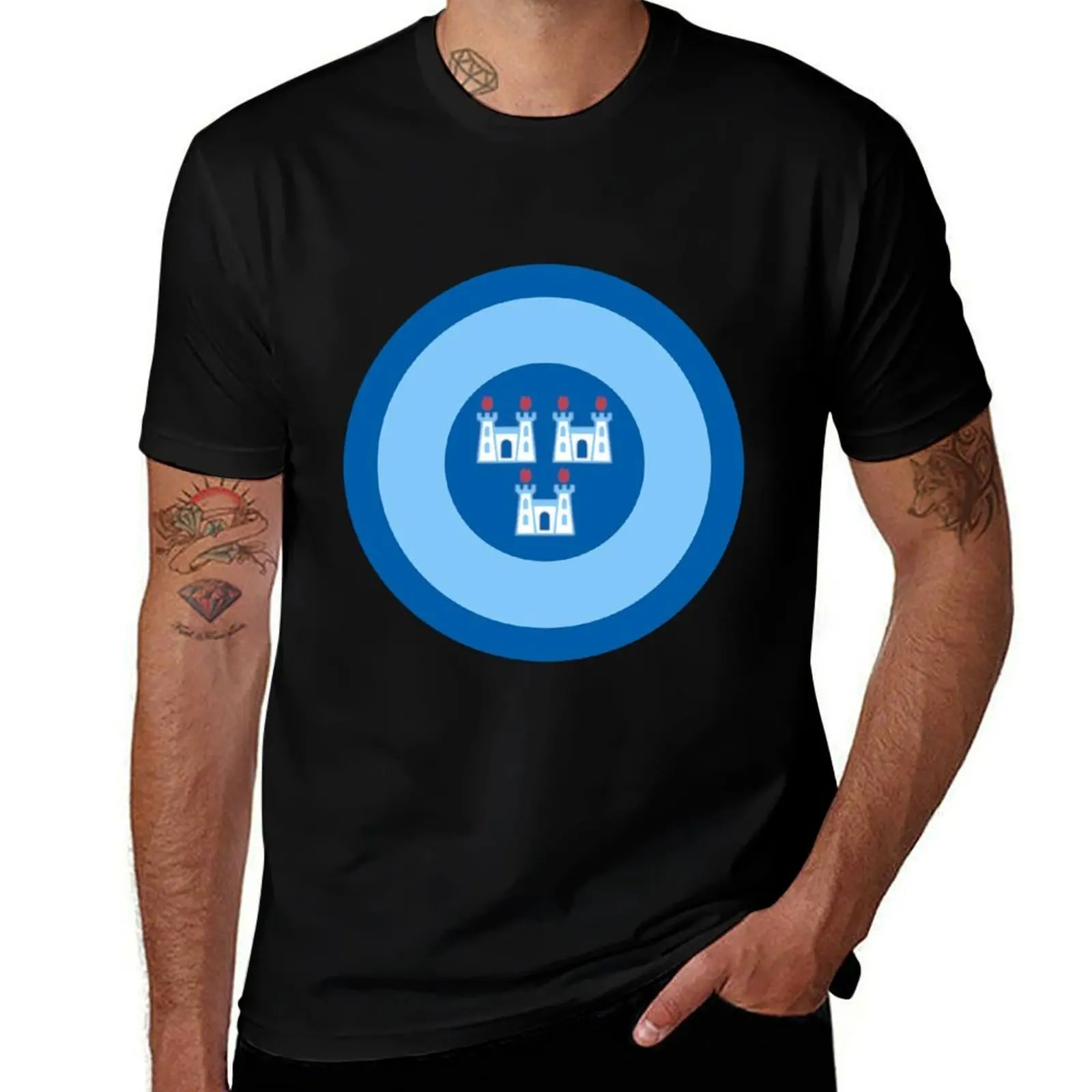 Dublin 3 Castles blue retro mod roundel T-Shirt Breathable Gym Short Sleeve T-Shirt