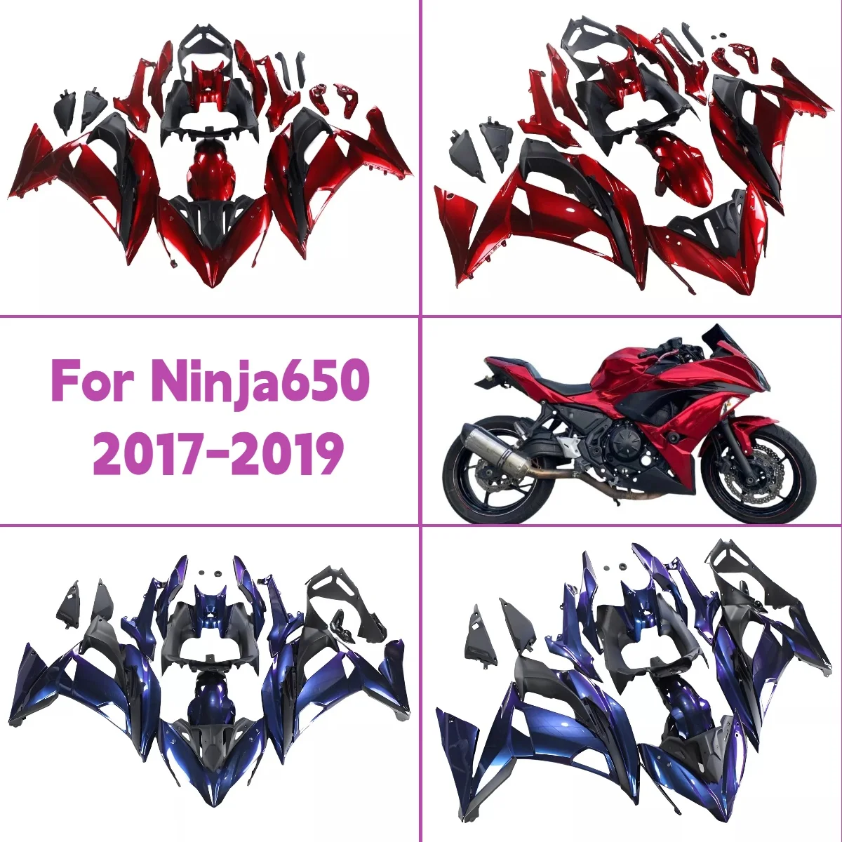 

Обтекатели Prime для Kawasaki Ninja 650 2017-2019, пластиковый литой комплект обтекателей для мотоцикла 17-19 Ninja 650