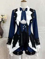 Original Lolita Prince Coat Dress Shorts Dress Japanese Detective Sweet Lolita High Quality Set