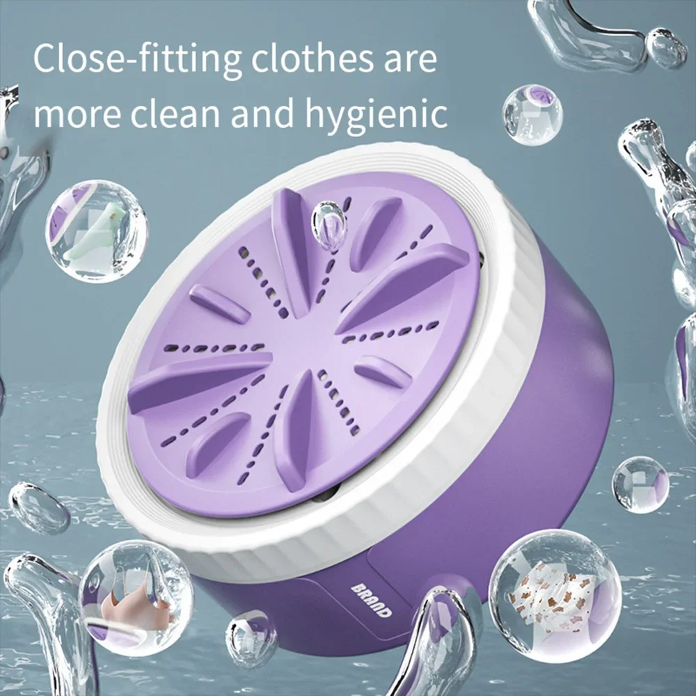 Portable Washing Machine USB Rotary Turbo Ultrasound Three-speed Remote Control Rotating Underwear Leggings Lazy Mini