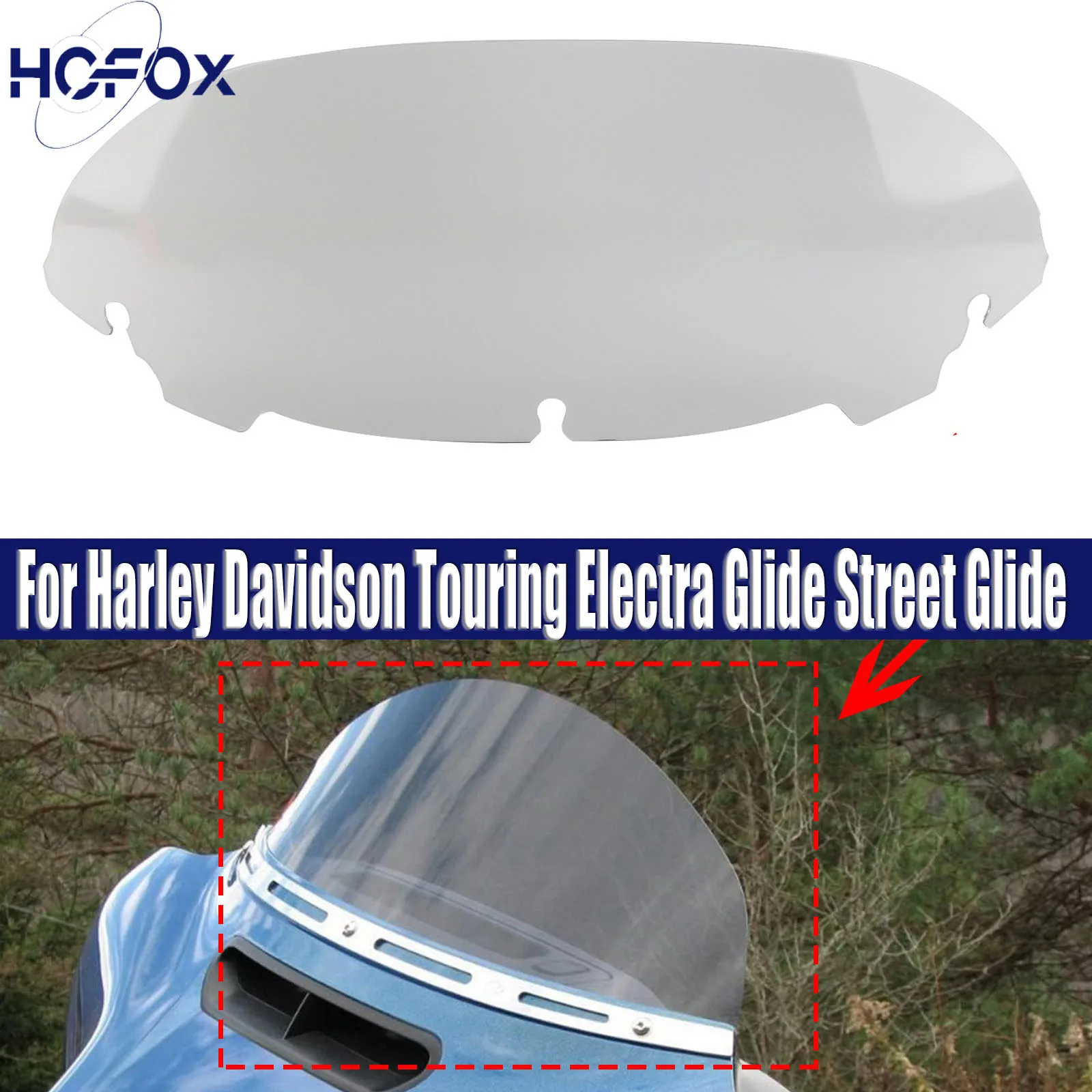 

For Harley Davidson Touring Electra Glide Street Glide 2014-2023 Windshield Motorcycles Deflector Viser Visor Screens Windscreen