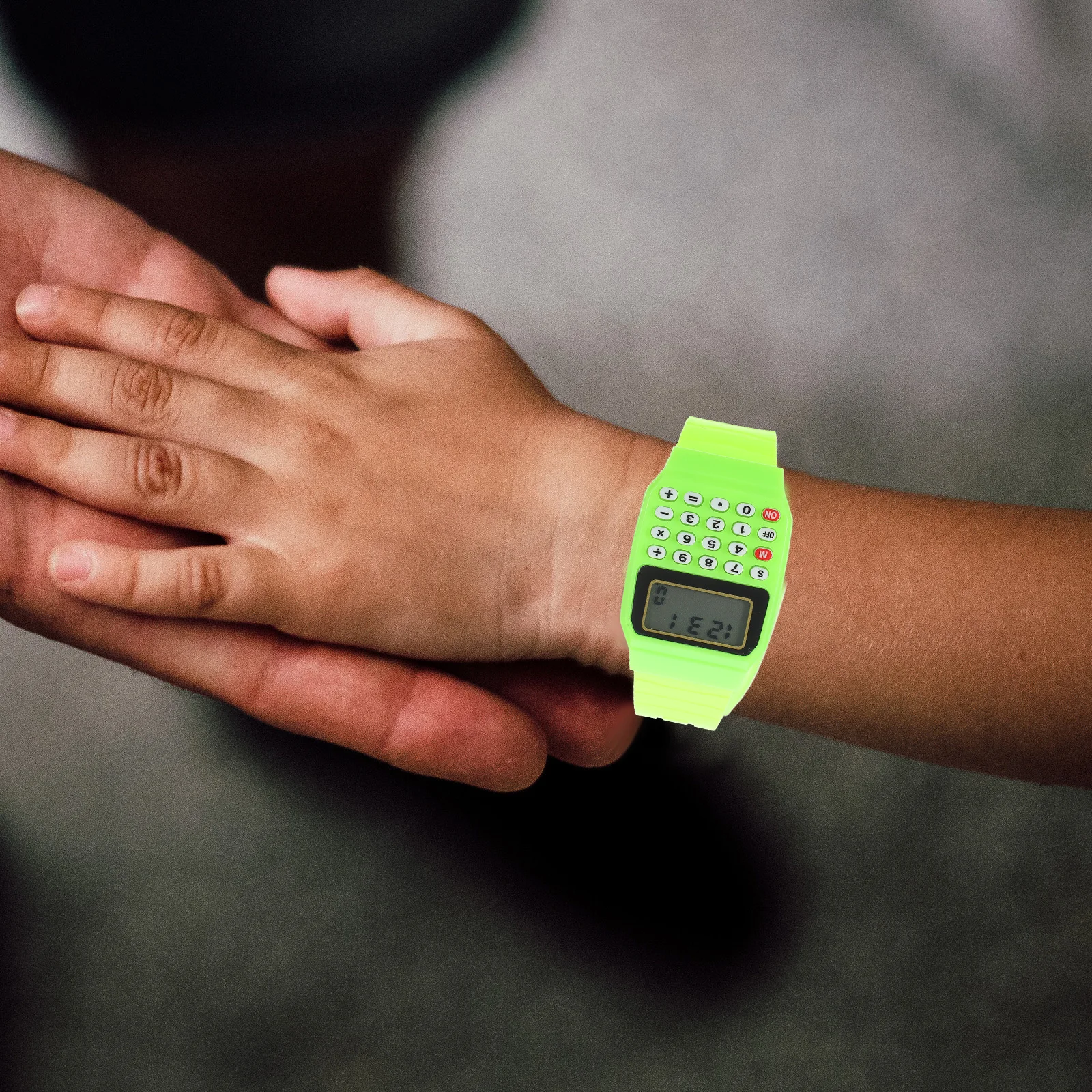 Montres calculatrice pour enfants, 2 pièces, montre-bracelet de calcul Durable, Portable, cadeau d'anniversaire pour enfants, outil d'apprentissage des mathématiques vert