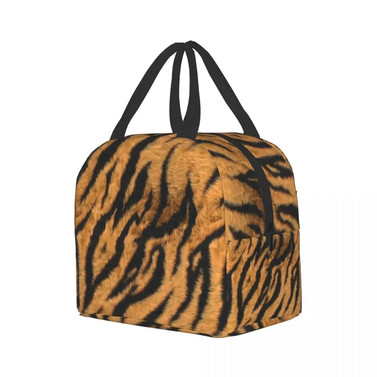 Borsa da pranzo di lusso con stampa a strisce di tigre in pelle di animale Uomo Donna Borsa da pranzo termica isolata per borse da picnic per