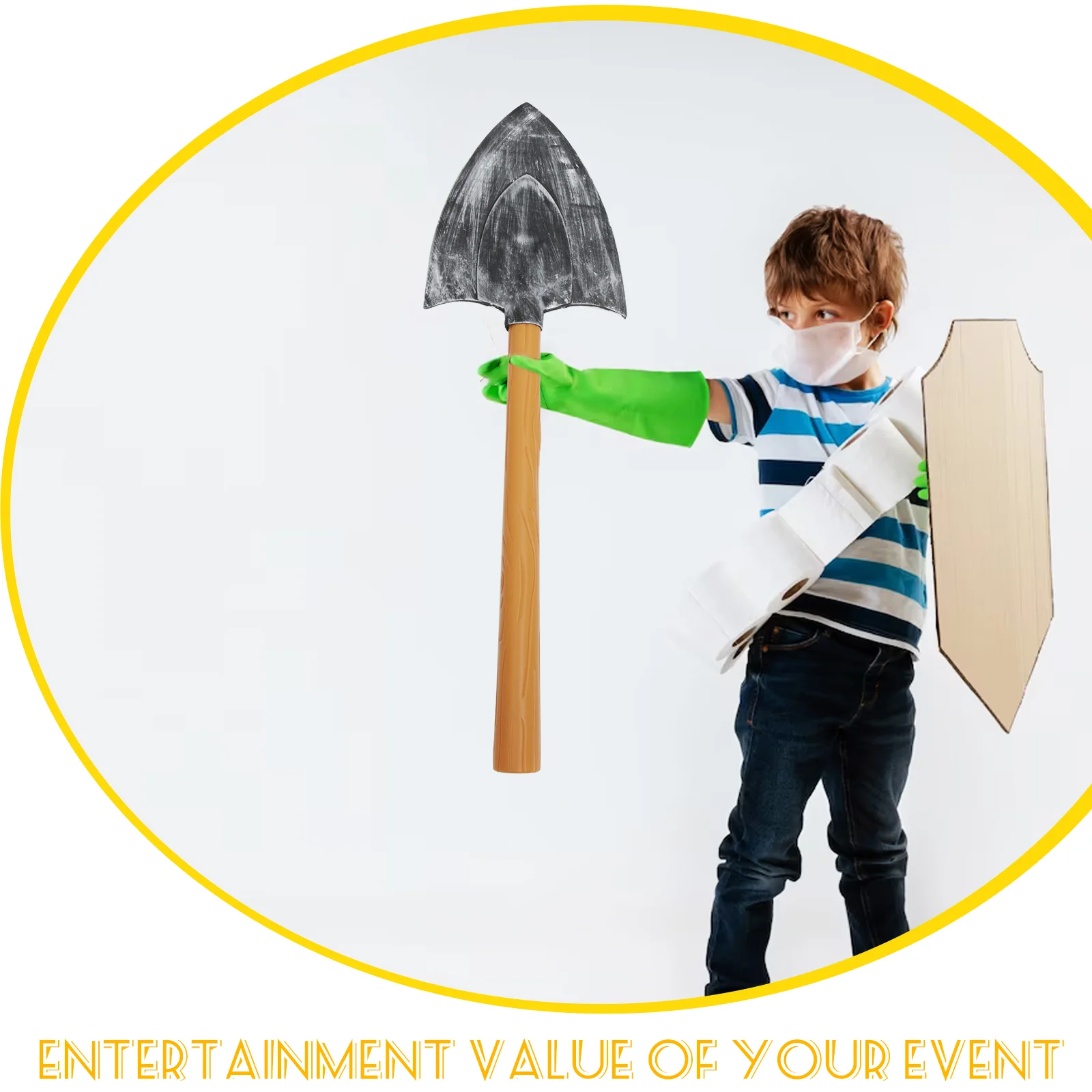 

Fake Pickaxe Apparelgraphy Prop plastic Kids Toy Simulation Spade Dwarf Spade The Photograph Prop Stage Performance