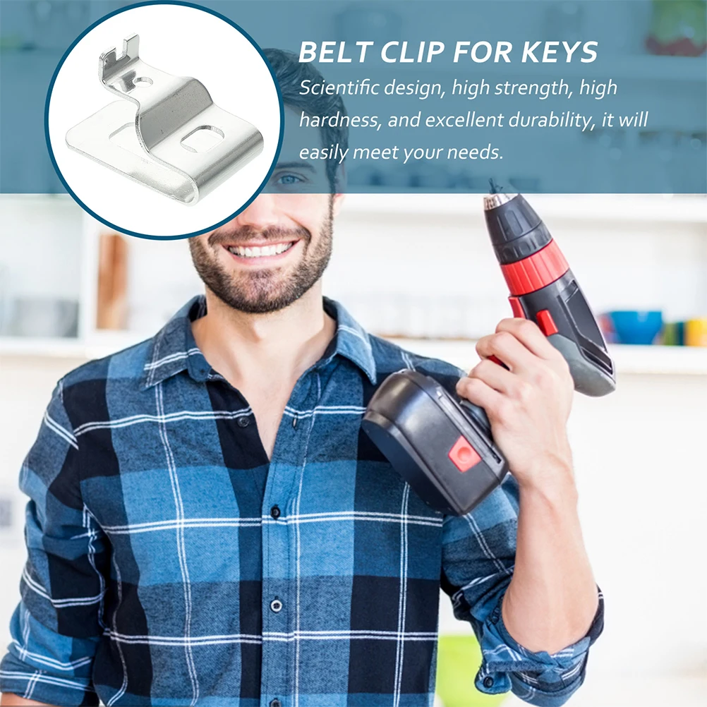

4pcs Belt Clips Iron Hooks For Keys Drill Power Tape Measure Holder Sturdy Durable Free Hands Compatible With