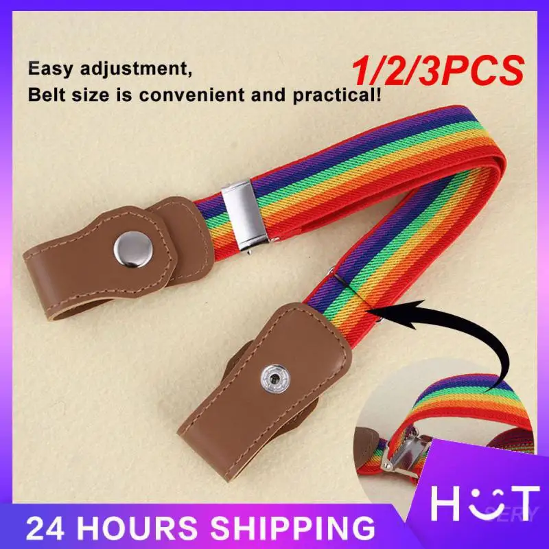 1/2/3PCS Stretch Belt Boys Invisible Jeans Belts Children's Belt Belt Waistband Buckle-free Fashion Jeans Decorative