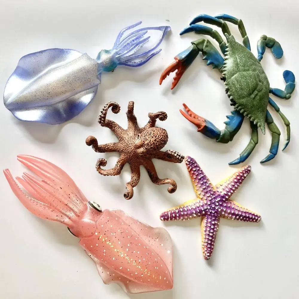 PVC Simulation Sea Life Animals Model Handmad Collectible Action Figures Toy Statue Ornament Crab Model Figurines