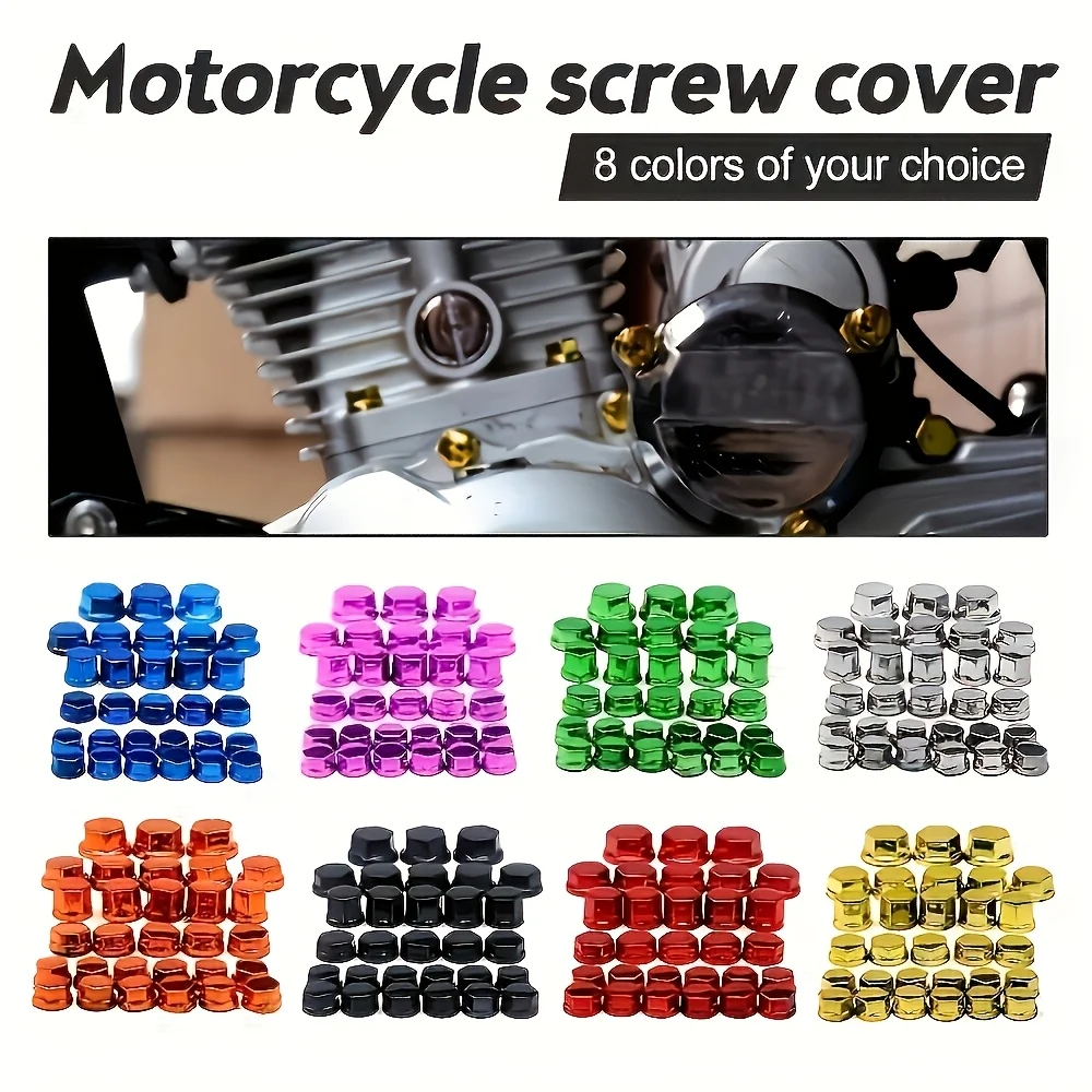 30Pcs Motorcycle Screw Decoration Cover Plating Cap for Car Motor Scooters Electric Colored Nut Cover Motorcycle Accessories